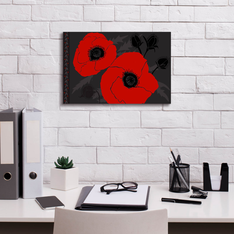 «Beauts Rouges 4» par Art Licensing Studio, art mural sur toile, H 12 po x l 18 po x P 0,75 po