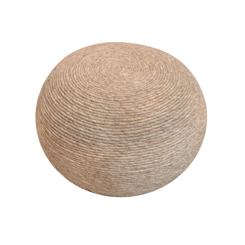 Kristie Upholstered Pouf, Beige