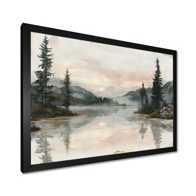 Art mural rétro pour la forêt par le lac II