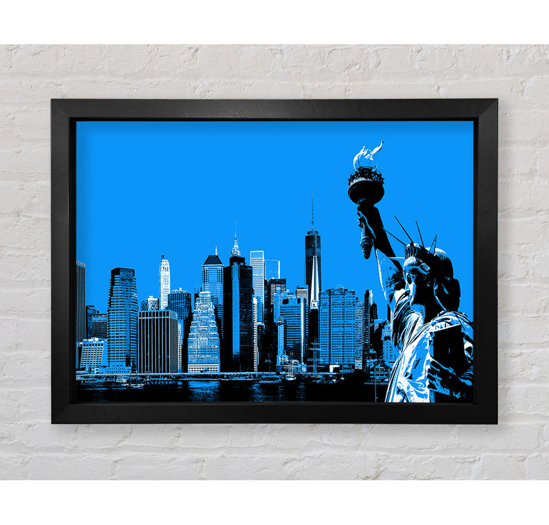 Gerahmter Kunstdruck The Statue Of Liberty Blue