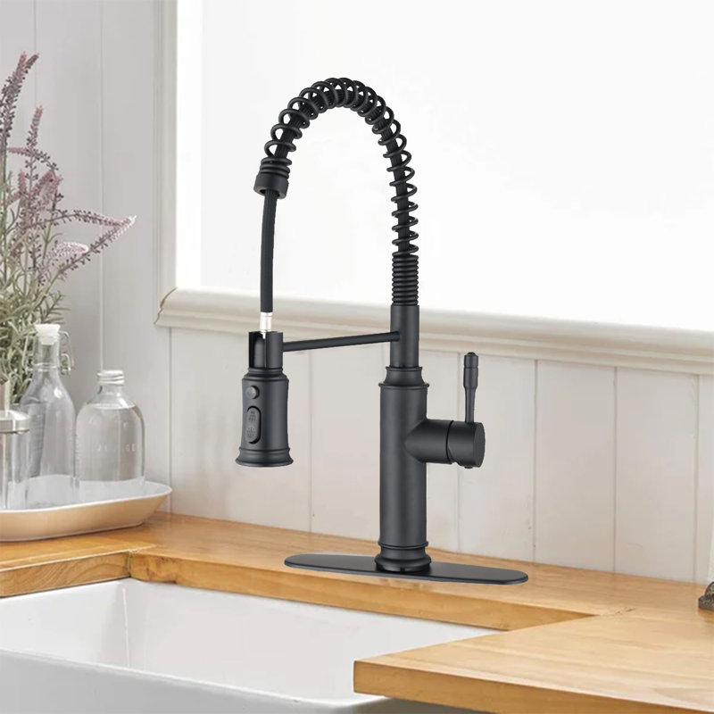LONGJIANG Pull Down Touchless Kitchen Faucet, Matte Black