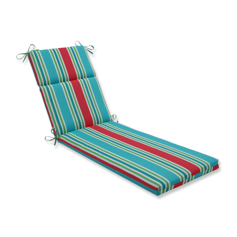 Coussin de salon méridienne à rayures d’intérieur/extérieur aruba, Turquoise / Corail