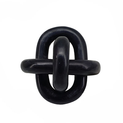 Decorative Marble Chain Sculpture, Black
