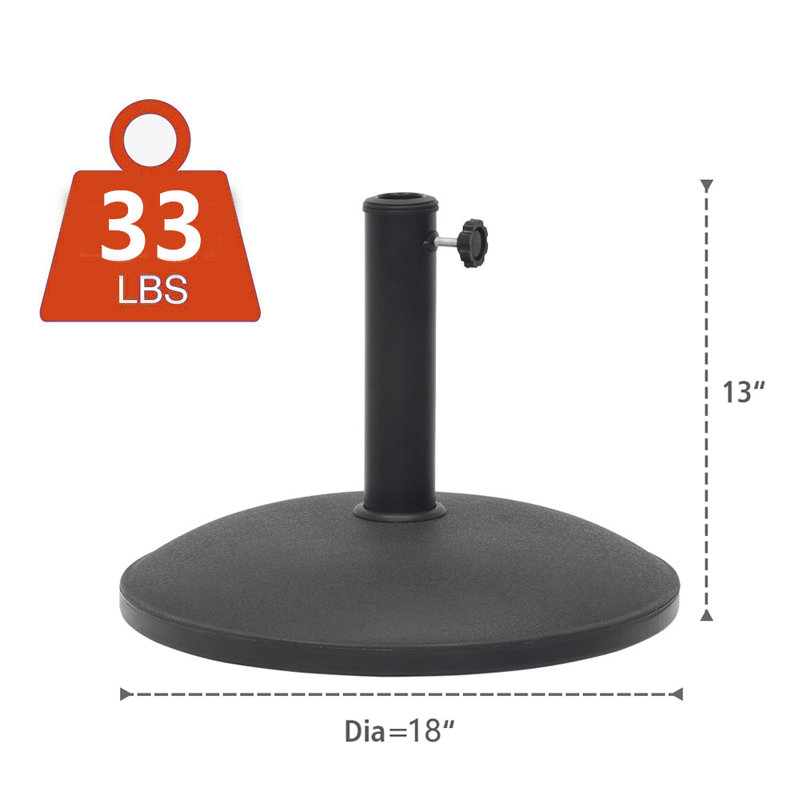 33 lb Base de parasol de patio robuste en noir