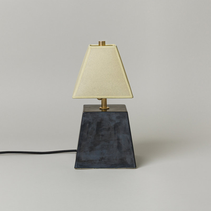 Osen Table Lamp, Graphite, 13.5" H x 7.5" W x 7.5" D, Faint Green