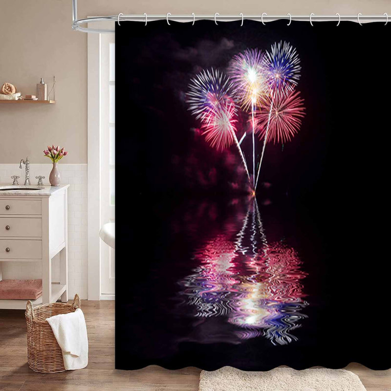 Rideau de douche Fireworks, L 72 po x l 84 po