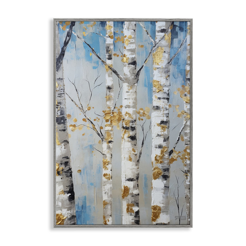 «Birch Trees Foliage», art de la giclée encadrée par Roozbeh Bahramali, Estampe numérique Farmhouse, H 30 po x l 20 po