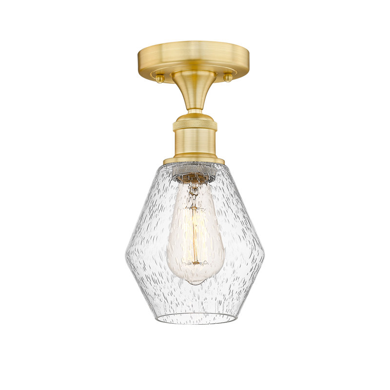 Plafonnier encastré Amylea, Bullé, Or satiné, H 9,63 po x l 6 po x P 6 po