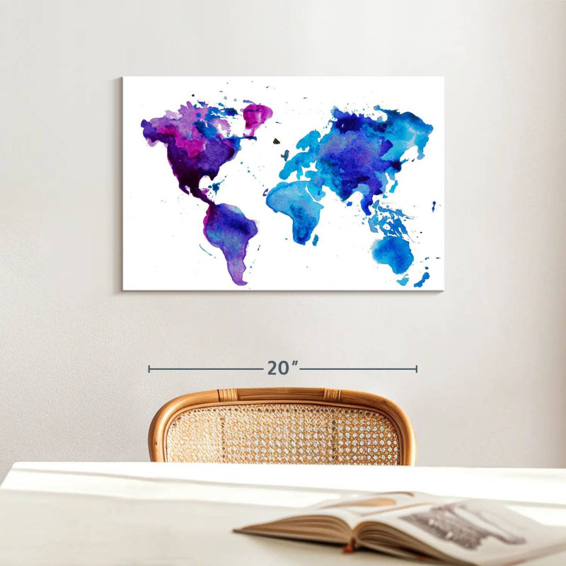 Carte du monde Aliaz Cool Hues, H 16 po x l 24 po