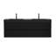 Meuble-lavabo Grace de 60 po en noyer avec lavabo en quartz noir mat et tiroirs noirs doux