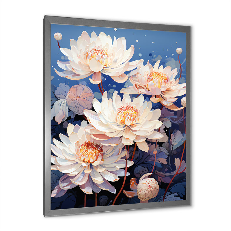Lotus Bliss Unveilé II sur toile, H 20 po x l 12 po x P 1 po, Cadre photo argenté