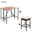 Table d'extérieur en bois et huit tabourets avec pieds antidérapants et conception pliable