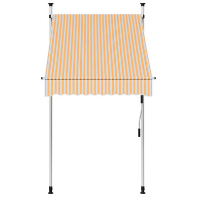 Dakota Fields 1cm W x 1.2cm D Fabric Blue/White Cover Retractable Patio Awning