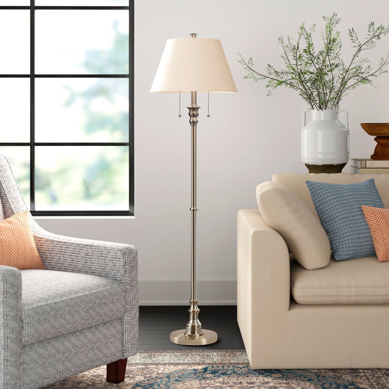 Lampe sur pied espion en verre brossé, Acier brossé
