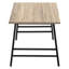 Table de salon en stratifié taupe, cadre rectangulaire en métal noir moderne de 40 po, bureau d'appoint café stratifié pour la pièce, l 40 po