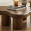 Table basse 48,4 pouces en forme de nuage à quatre pieds, table basse en bois massif pour le salon-261004251-261004248