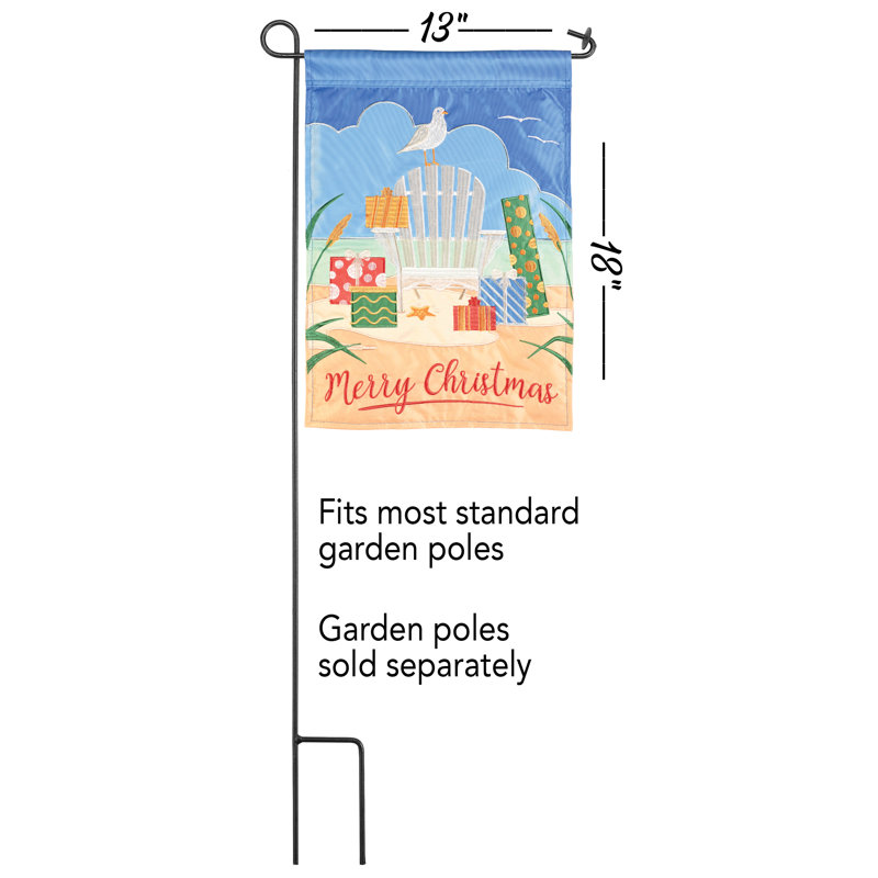 Drapeau Adirondack en polyester Merry Christmas, 18 x 13