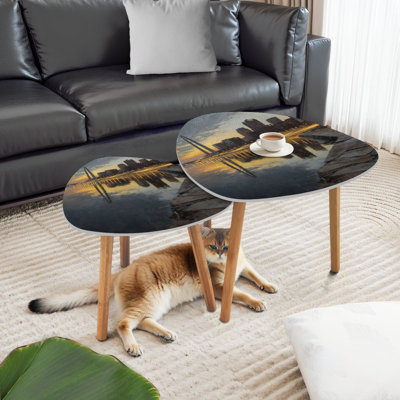 Ensemble de 2 tables basses gigognes Triangle