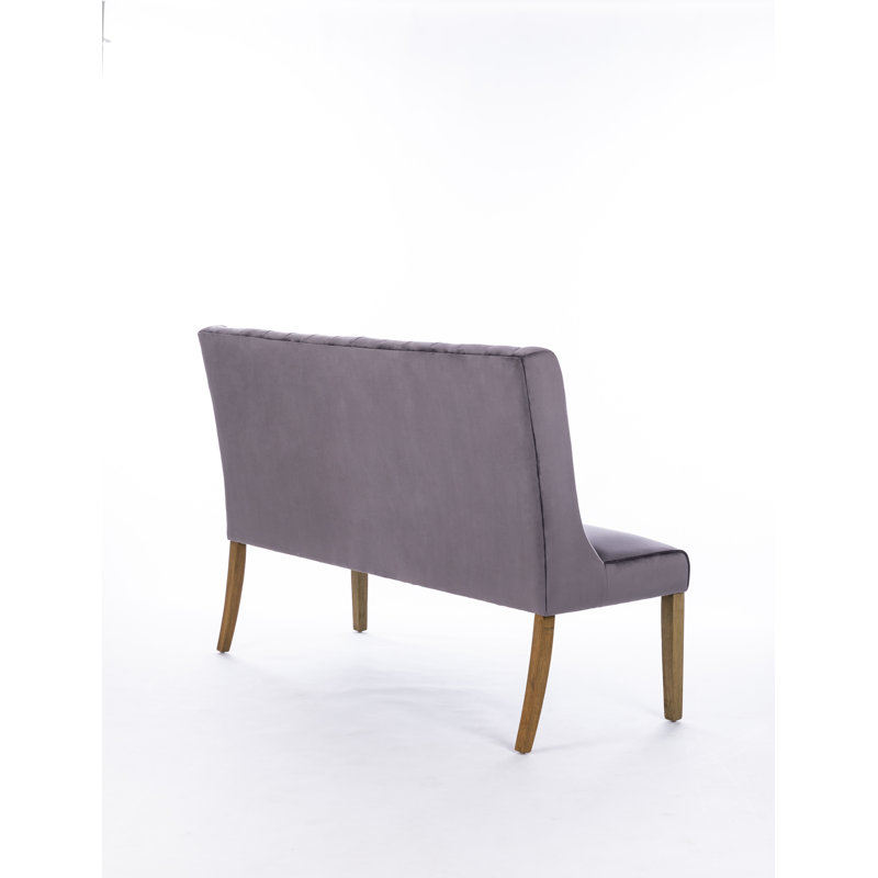 Mairead Upholstered Bench, Charcoal, 98cm H x 140cm W x 66cm D