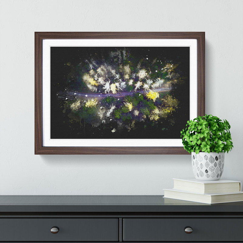 Yellow Forest in Austria - Picture Frame Painting Print, 33cm H x 45cm W x 2cm D, Walnut Framed