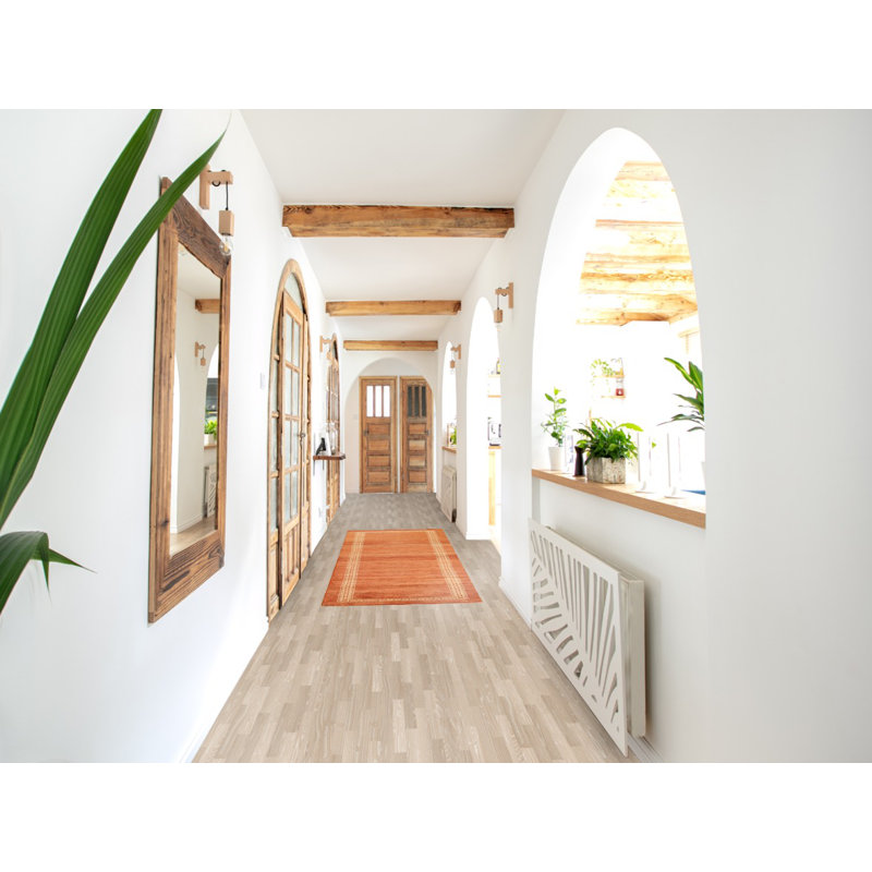 Tapis géométrique en laine noué à la main Estral, Tapis de couloir 2 pi 7 po x 9 pi 1 po
