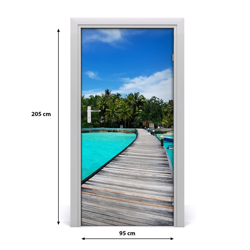 Tropical View Door Decal