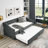 Twin Size Daybed With Twin Size Trundle Upholstered Tufted Sofa Bed, With Button On Back And Nail On Waved Shape Arms (80.5"X41"X30.5")-1238455642-1238455640