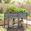 Lit de jardin surélevé, jardinière surélevée en acier galvanisé avec tablette de rangement-2039293002