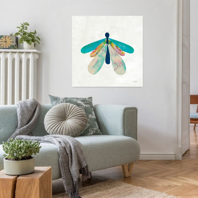 Collage insectes V, papillon contemporain, H 32 po x l 32 po