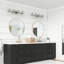 Luminaire de meuble-lavabo noir et laiton avec abat-jour en verre, intensité variable, base E26 - Certifié UL-750331727-750331725