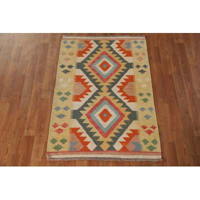 South Western Wool Kilim Oriental Rug 3x4
