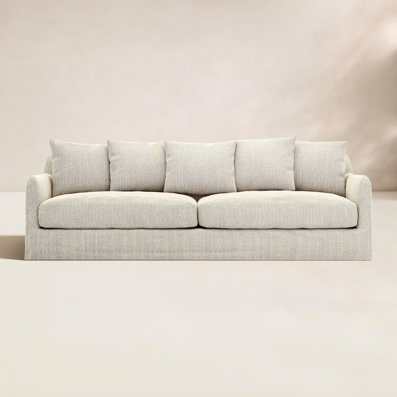 92'' Wide Wood Patio Sofa with Cushions, Faye Sand