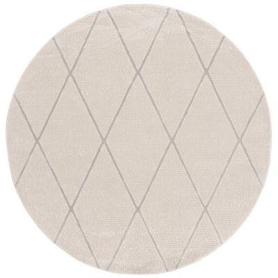 Tapis beige en polyester tissé à la main Jadayah