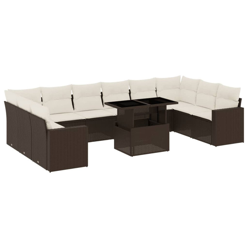 Grand canapé modulaire en rotin PE Vidaxl