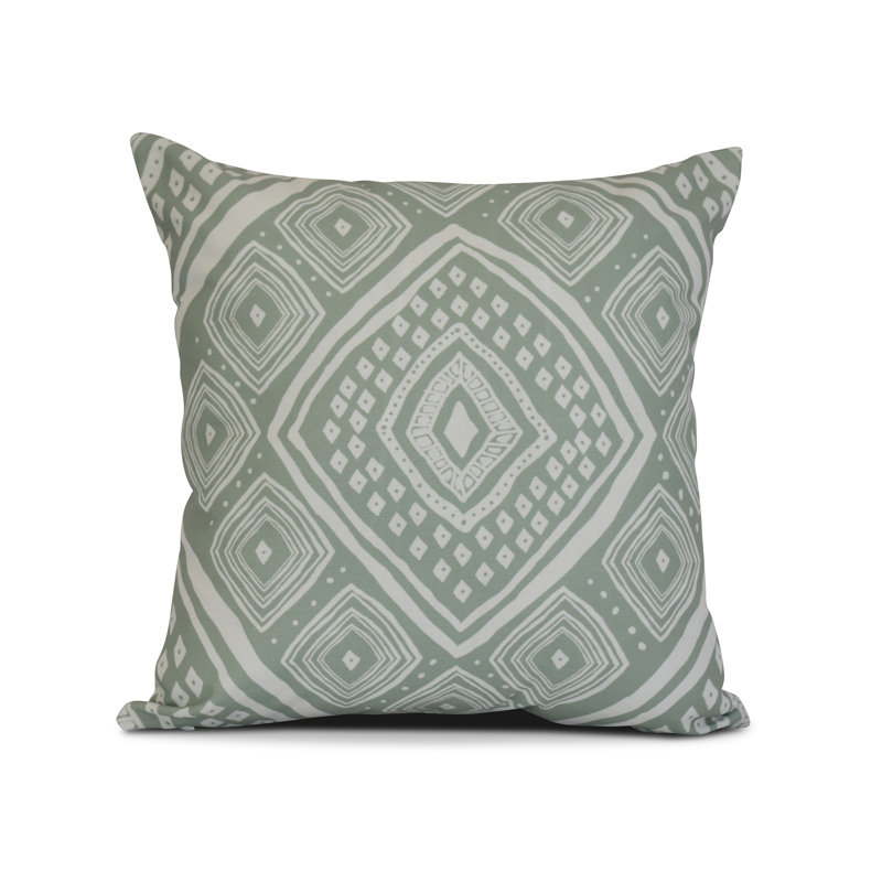 Upscale Getaway Outdoor Reversible Throw Pillow, 18" x 18", Soft Green
