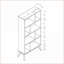 Bibliothèque, présentoir à 4 niveaux Mid-Century | Gris vieilli | Panneau de particules | Gris