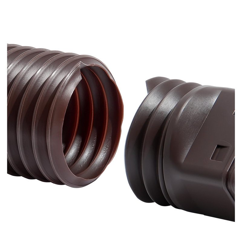 2-Pack Flexible Rain Gutter Downspout Extensions with Visual Filter, Extendable to 63 Inches, Brown