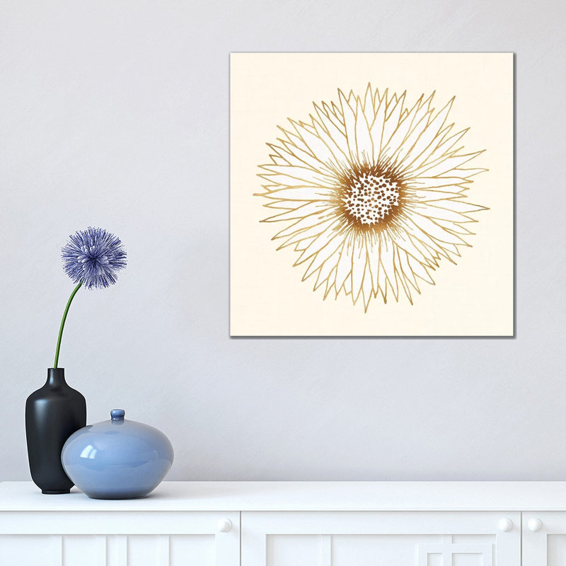 Gold Sunflower by Modern Tropical - Wrapped Canvas Print, 45.72 cm H x 45.72 cm W