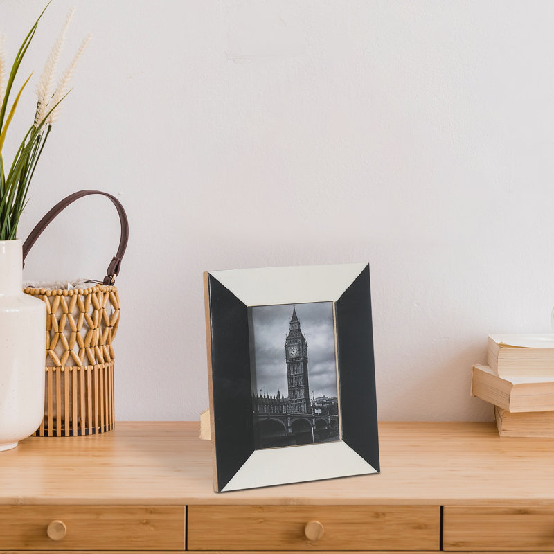 Ih Casadecor Black, White Picture Frame, 4" W x 6" H