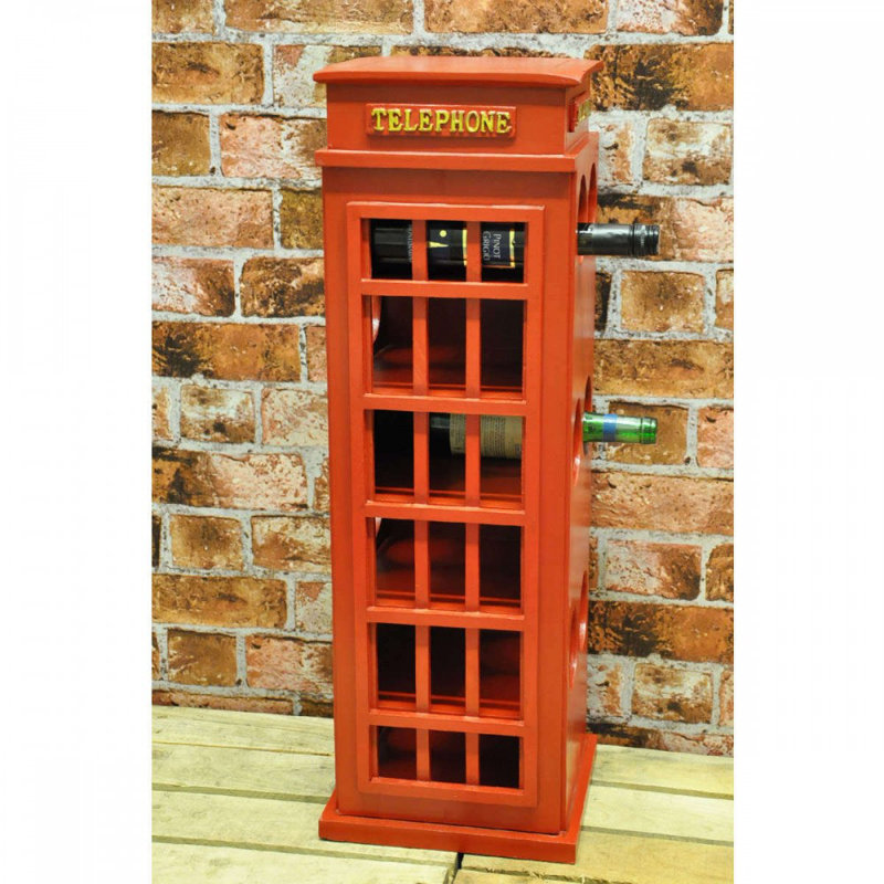 Hillman Solid Wood Floor Wine Bottle Rack in Red
