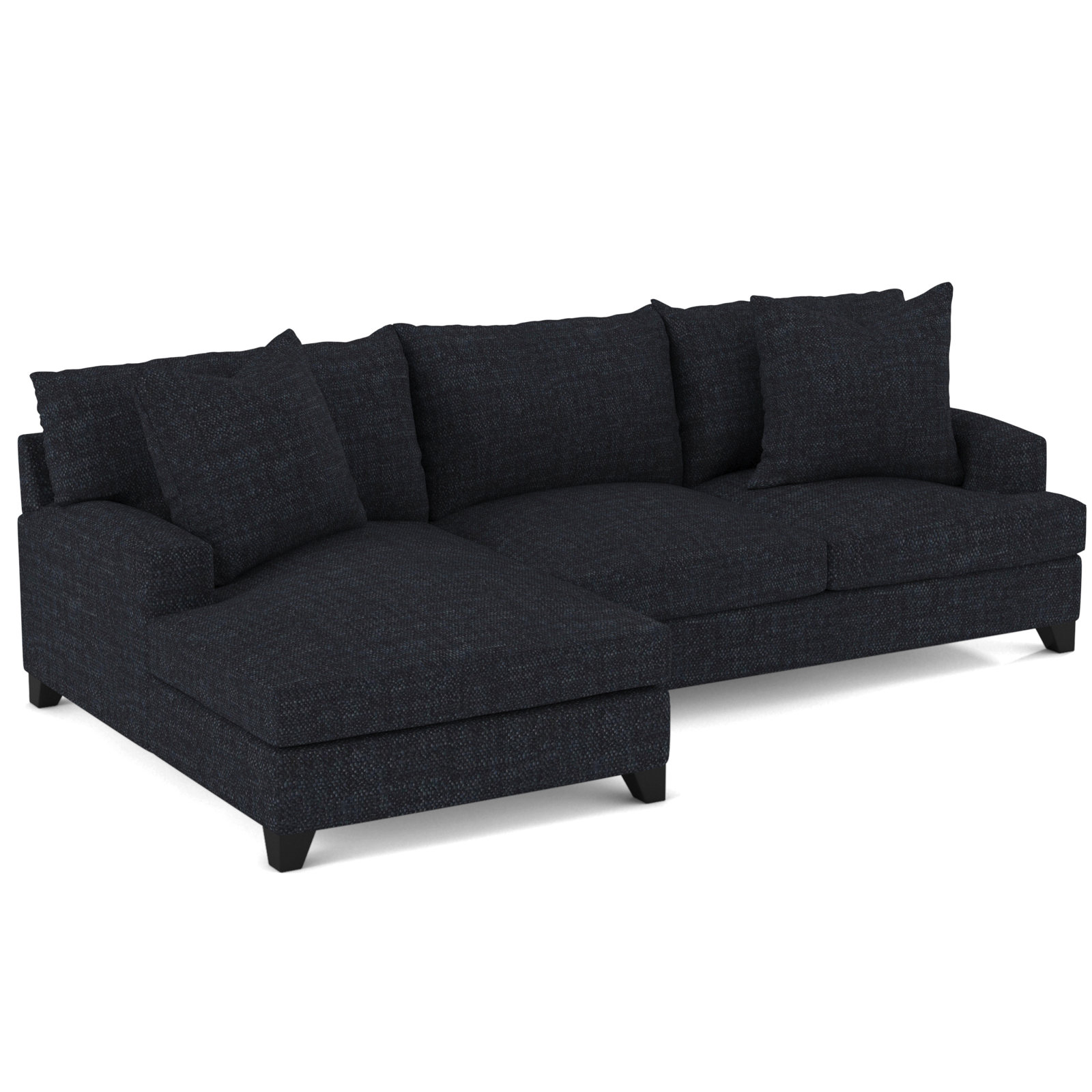 Shorewood Upholstered Chaise L-Sectional, Napa Navy, Left Hand Facing