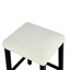 Ensemble de salle à manger 3 pièces avec table rectangulaire, tabourets en tissu et 2 tabourets blancs noirs, table ultrabrillante noir / blanc /