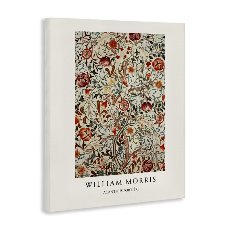 Toile à fleurs William Morris, par Vintage Hustle, H 48 po x l 36 po