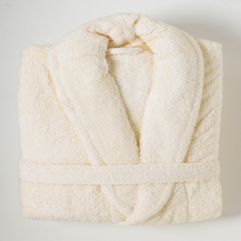 Deidrich Gender Neutral Above Knee Bathrobe with Pockets, Cream