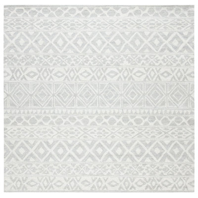 Jahiem Hand-Tufted Wool Gray Area Rug
