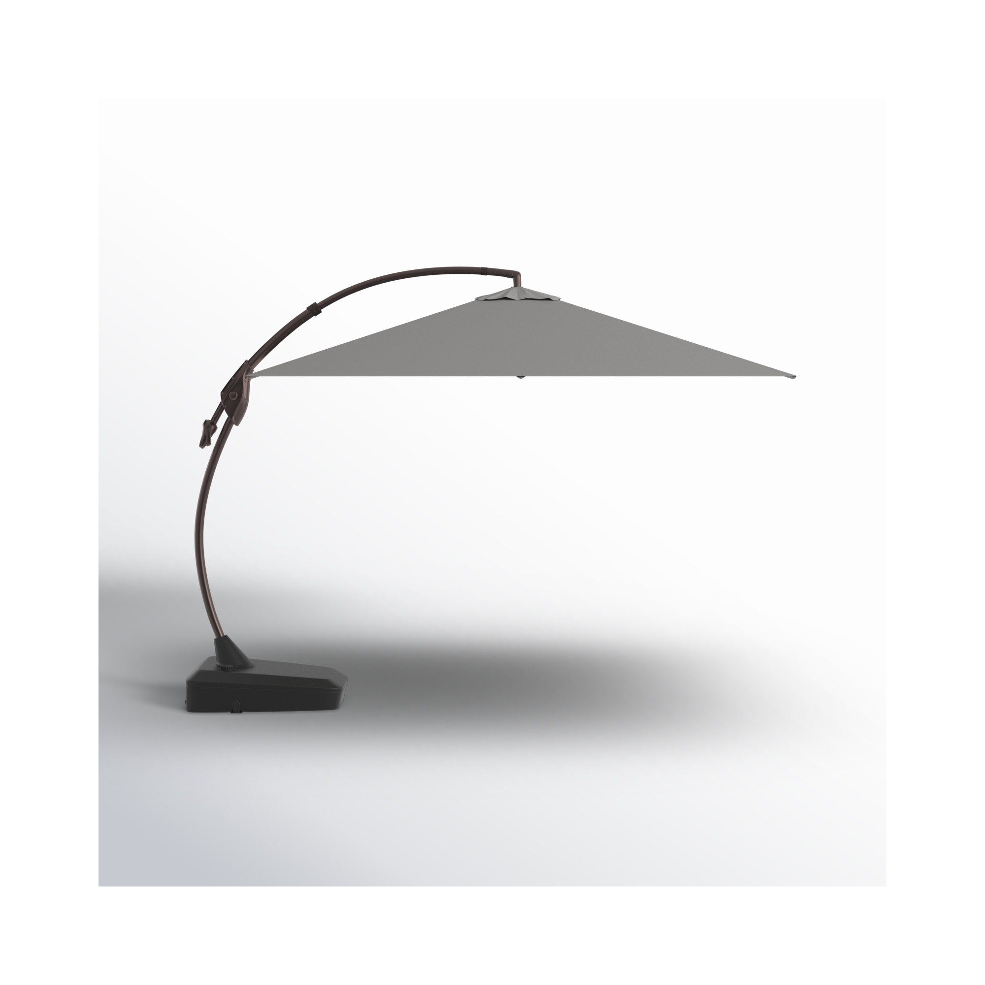 Desiree 9'10" Square Cantilever Sunbrella Umbrella, Canvas Charcoal