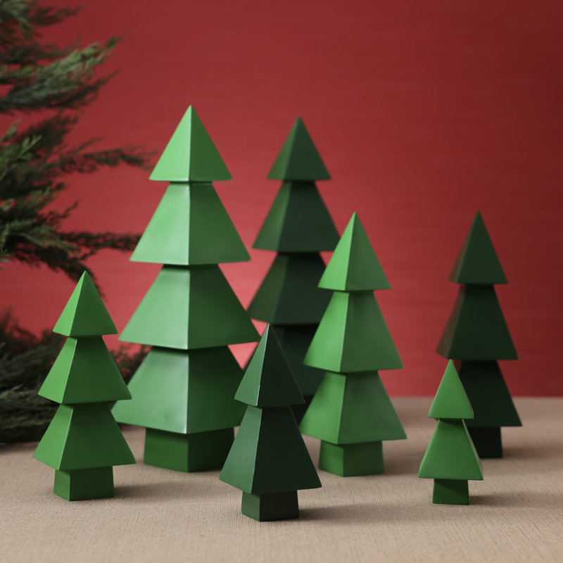 Sapin de table en résine avec guirlandes et tons de Noël, 10.5", Vert foncé