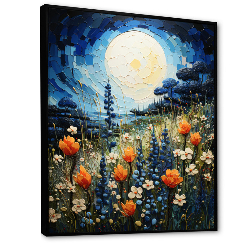 «Blue Bonnets Texan Blues II», reproduction sur toile, H 20 po x l 12 po x P 1 po, Cadre flottant noir