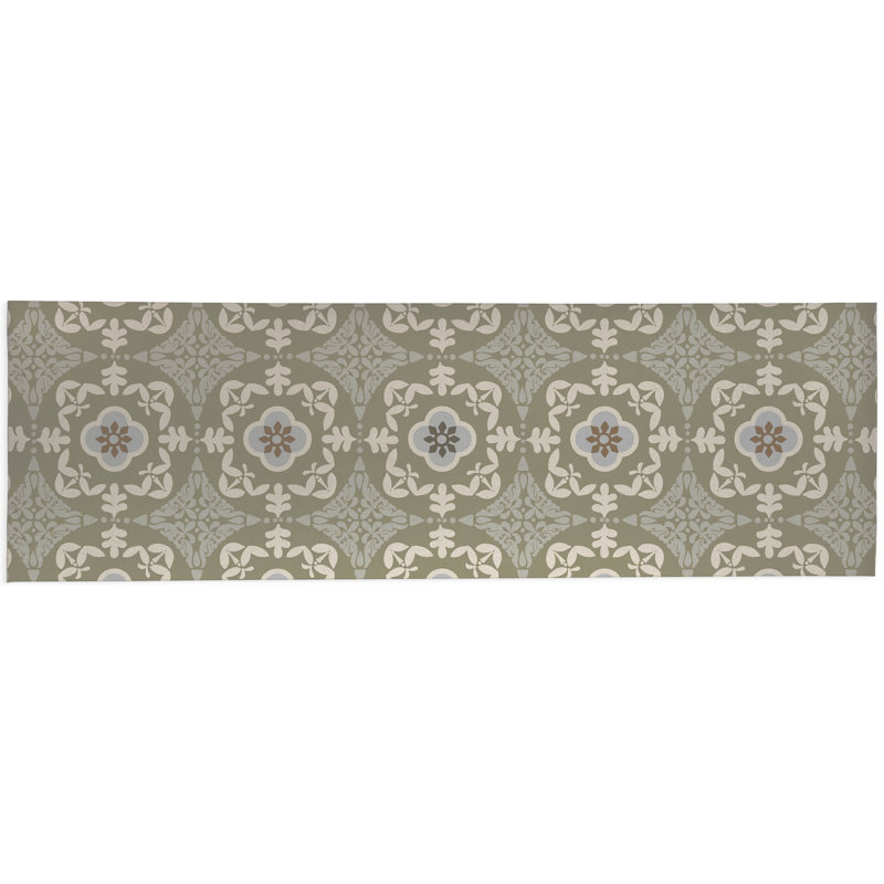 Edan Decorative Non-Slip Outdoor Are Rug, Runner 2'6" x 8', Green