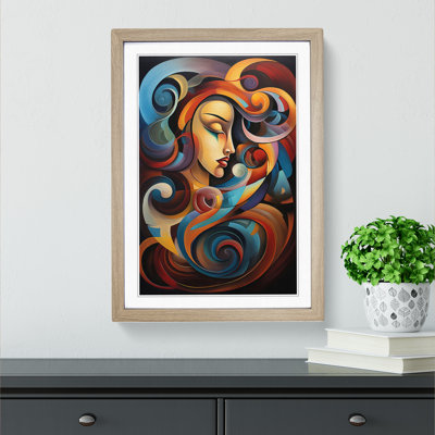 Aquarius Zodiac Abstract - Framed Print